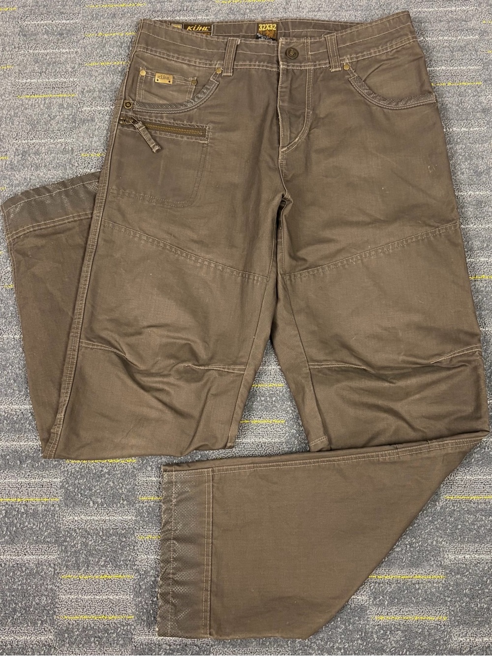 KUHL Crag Series Rebel Pants Men’s 32x32 Brown Cotton Rugged Outdoor Utility